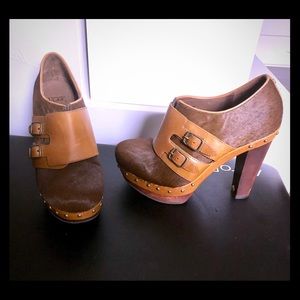 EUC UGG Illana Tan Calf Hair Leather  Booties